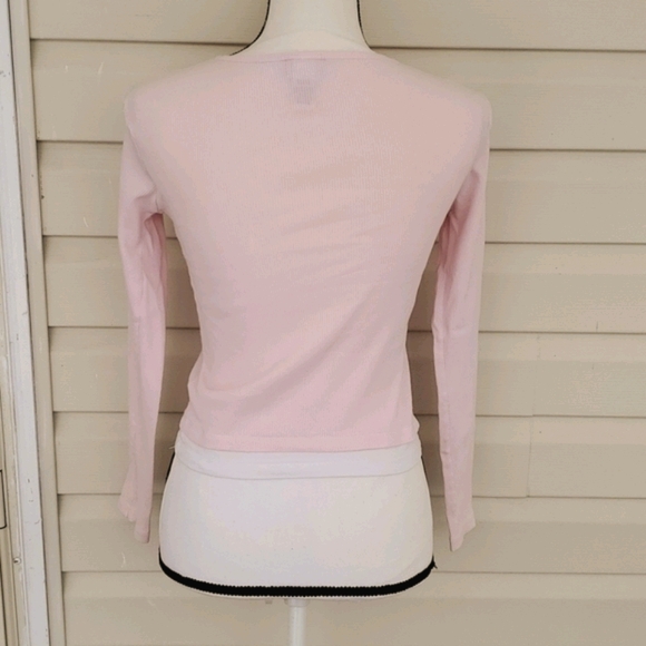 Pink & White Long Sleeve 2 For Top Juniors Size XS - Picture 3 of 4